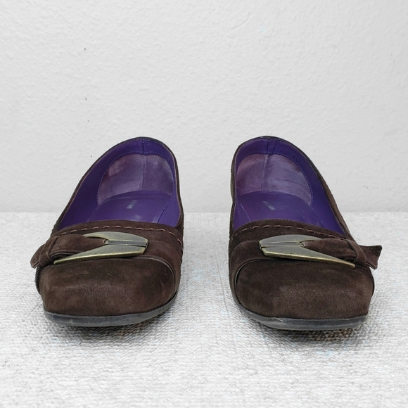 BALDINI Vintage Brown Suede Heels US 9 Pumps Italy - Picture 4 of 9